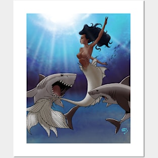 Siren Shark Attack Posters and Art